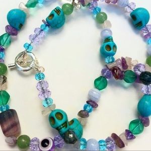 Hand Beaded Crystal Protection Necklace